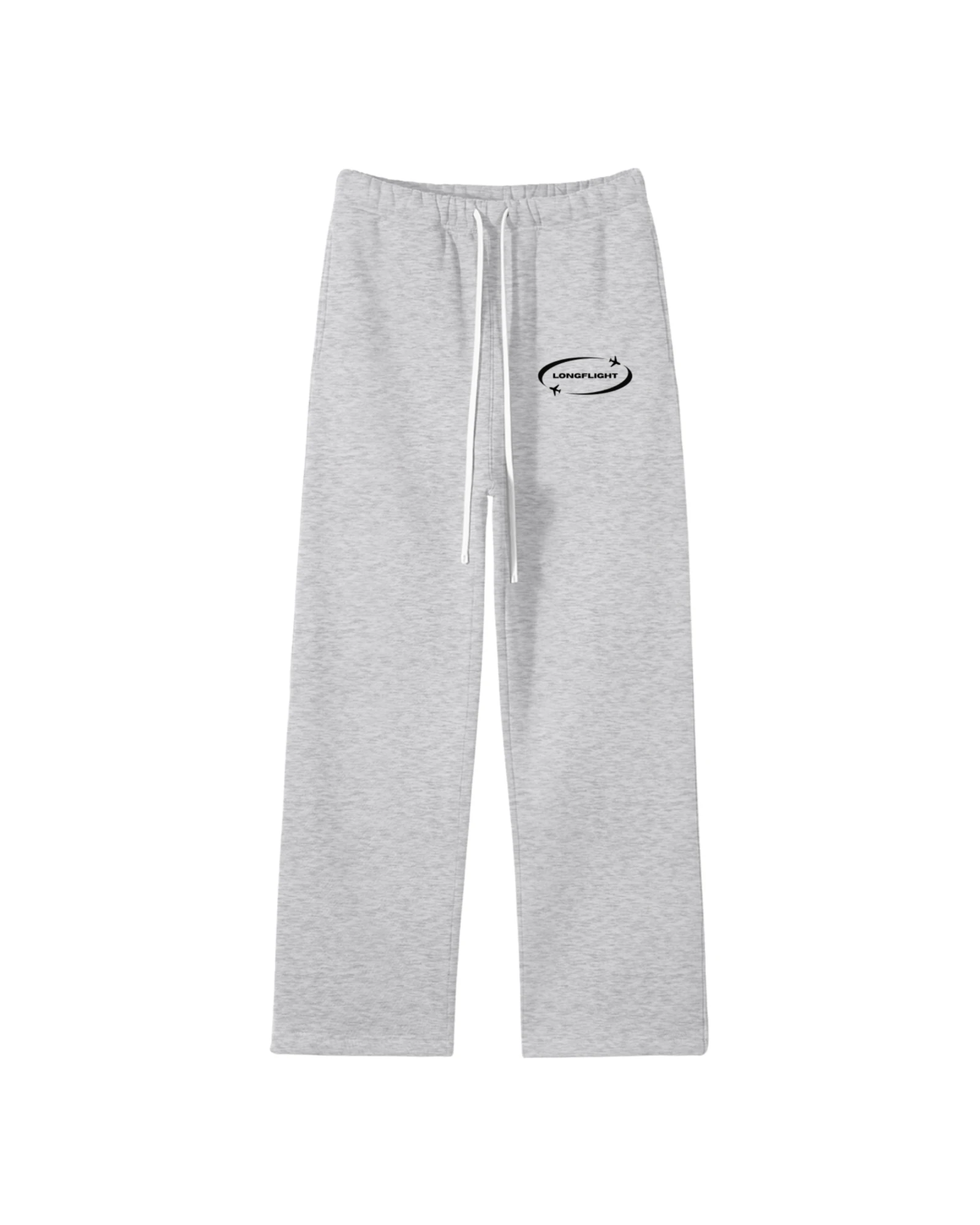LongFlight Signature Pants in heather grey, front with LONGFLIGHT logo